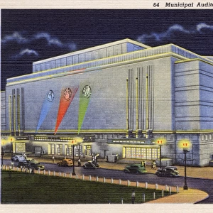 Night view of Municipal Auditorium, Kansas City, Mo, USA