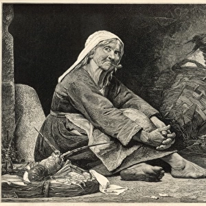 An old peasant woman at Breton Market
