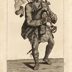 Piper of a Highland Regiment, 17th century
