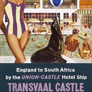 Poster advertising the Transvaal Castle cruise ship