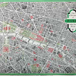 Poster, map of the City of Paris