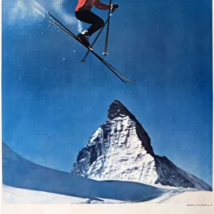Poster, Skiing in Switzerland