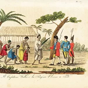 Queen Purea of Tahiti surrendering to Tobias