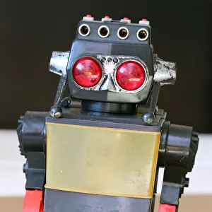 Retro Toy Walking Plastic Robot - Grey Body (1 / 2)
