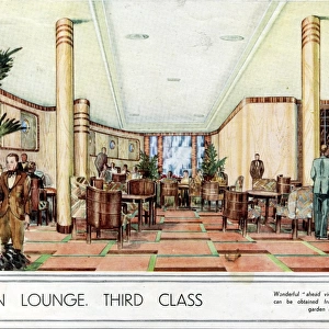 RMS Queen Mary - The Garden Lounge - Third Class