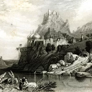 Ruins of Ettaia or Ettawa, India - circa 1840