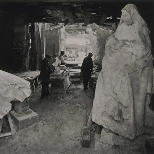 Sculpture workshop in the Sagrada Familia of