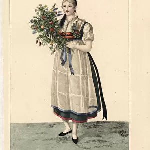 Servant girl of Zurich, Switzerland, 19th century