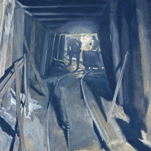 Two soldiers in underground passageway, WW1