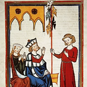 Spervogel, poet of the 12th century, offers his lyrics to th