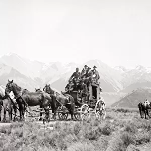 Stage-coaches pulled by five-horse teams, c. 1890 s
