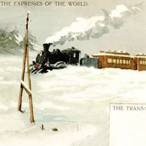 Steam train on the Trans-Siberian Railway, Russia