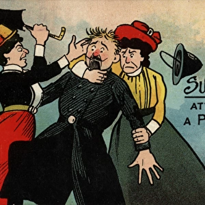 Suffragettes Attacking A Policeman