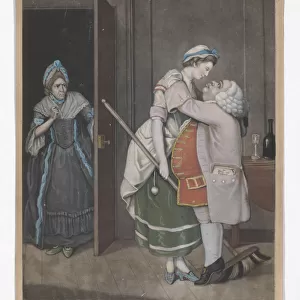 The Unfortunate Discovery - hand-coloured mezzotint