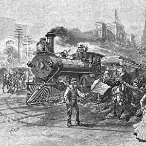 USA Train in Street 1885