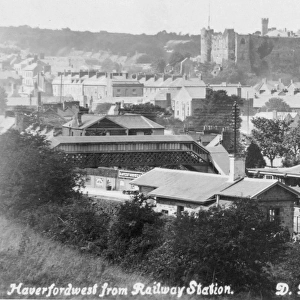 View of Haverfordwest, South Wales, from railway station