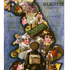 Waiting for You in Blighty - WW1 postcard