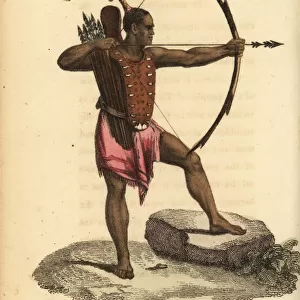 Warrior of Ombai with breastplate, bow, arrows and quiver