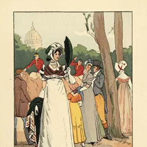 Woman at the horse races on the Champ de Mars, 1811
