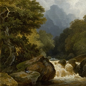 Wooded Glen with Angler