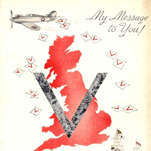 WW2 greetings card, V for Victory
