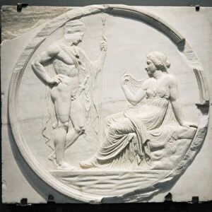 Achilles consulting Pythia, Roman carving