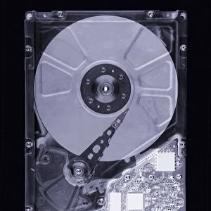 Computer hard disk, simulated X-ray
