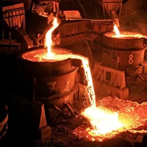Molten steel at a foundry