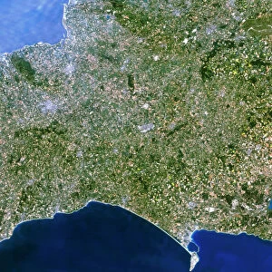 Satellite image of southwest England