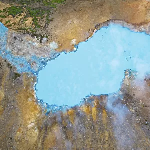 Aerial abstract view of the geothermal area near to Icleandic southern coast, Iceland, Polar Regions