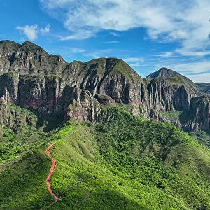 Aerial of the mountains around Samaipata, Santa Cruz department, Bolivia, South America