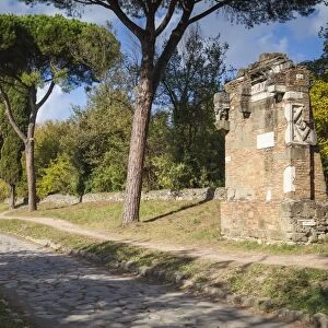 Ancient Appian Way, ancient Roman road, Rome, Lazio, Italy, Europe