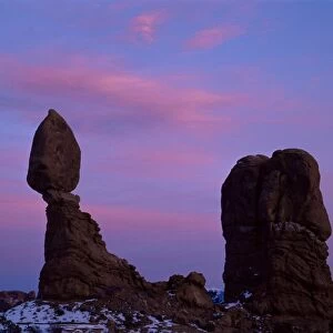 Balanced Rock at dusk