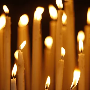 Church candles, Lyon, Rhone Alpes, France, Europe