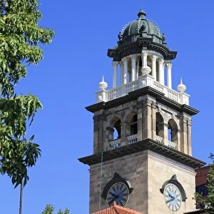 Clock tower on the Pioneers Museum, Colorado Springs, Colorado, United States of America, North America