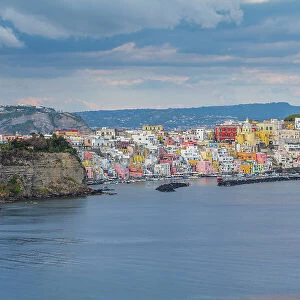 The colorful village of Marina Corricella, Procida island, Tyrrhenian Sea, Naples district, Naples Bay, Campania region, Italy, Europe
