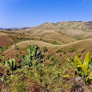 Deforested hills near Manakara, Madagascar, Africa