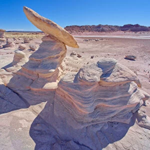 Hoodoo formations in the Devils Playground in Petrified Forest National Park, Arizona, United States of America, North America