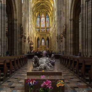 Interior of St. Vitus Cathedral, UNESCO World Heritage Site, Prague, Bohemia, Czech Republic (Czechia), Europe