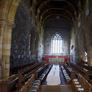 Iona Abbey, inside the church, Isle of Iona, Scotland, United Kingdom, Europe