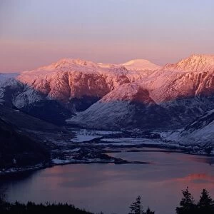 Mountains and Loch Duich head at dusk