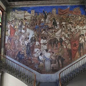Mural, El Castillo de Chapultepec (Chapultepec Castle), Chapultepec Park, Chapultepec, Mexico City, Mexico, North America