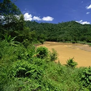 The Padas River near Tenoa, muddy as a result of erosion due to logging