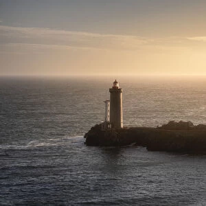 Petit Minou Lighthouse at sunset, Finistere, Brittany, France, Europe