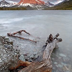 Sinopah Mountain and Pray Lake at sunrise, Glacier National Park, Montana