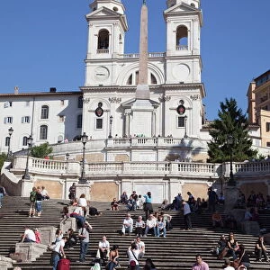 Spanish Steps and Trinita dei Monti church, Rome, Lazio, Italy, Europe
