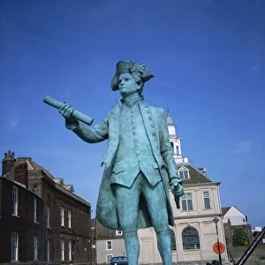 Statue of George Vancouver, Purfleet Quay, Kings Lynn, Norfolk, England