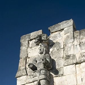 Stone carved Atlantes figures on the back of El Palacio de las Mascarones