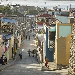 Street scene at the Tivoli neighborhood, Santiago de Cuba, Cuba, West Indies, Caribbean