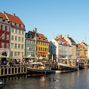 Summer Evening at Nyhavn Harbour, Copenhagen, Denmark, Scandinavia, Europe